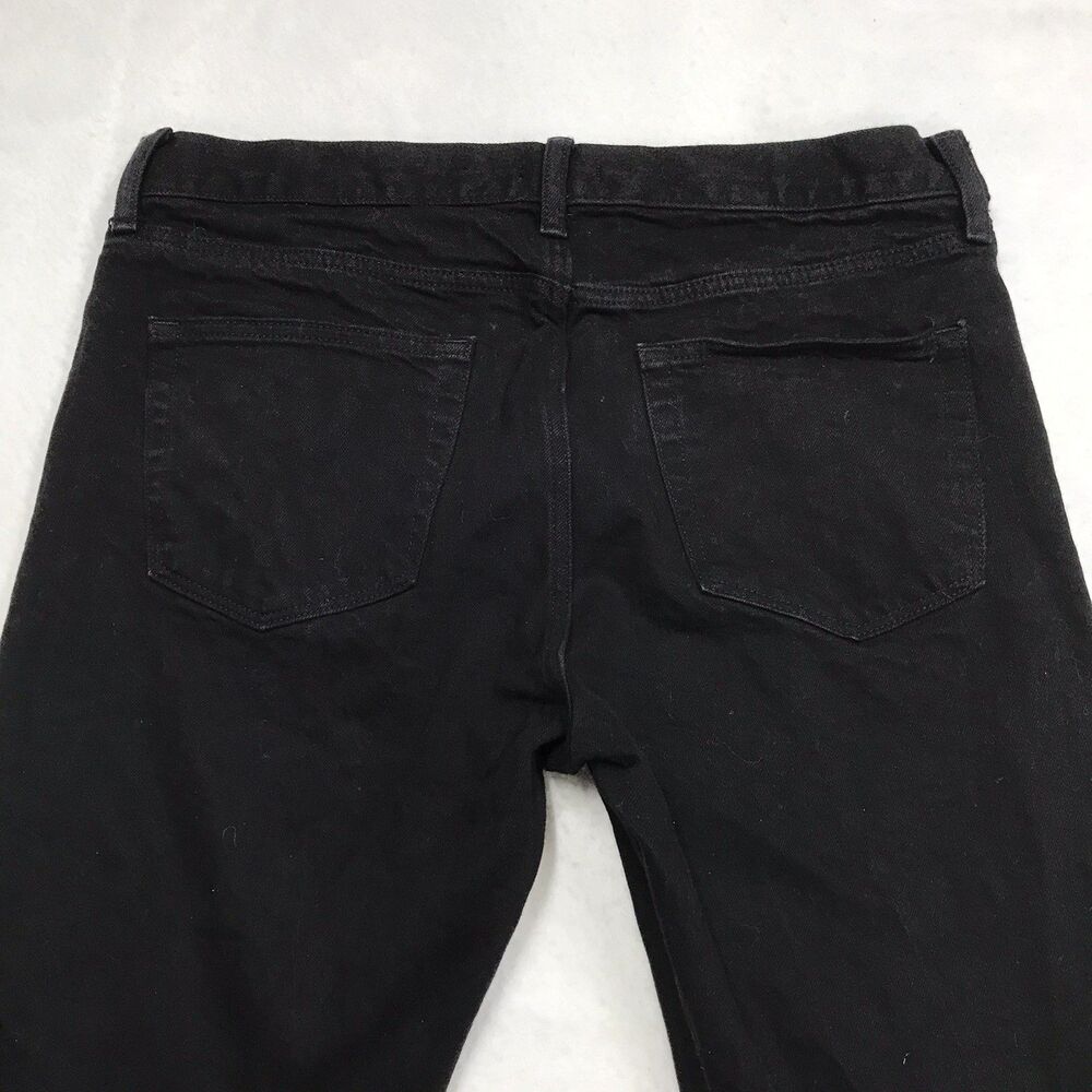UNIQLO Selvedge Black Jeans Men 33x30 (33/32 tag) Slim Fit Straight Mid Rise - Picture 5 of 15
